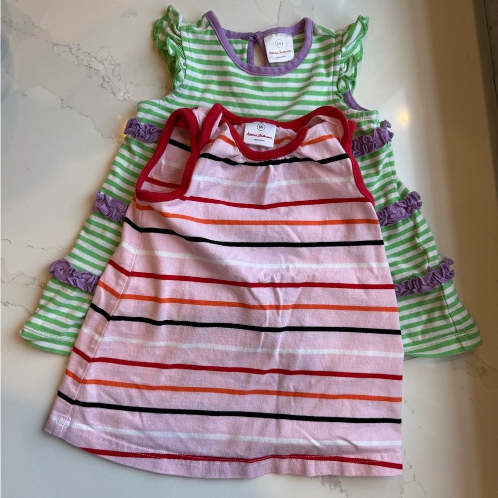 Bundle 2 Hanna Andersson dresses 3-6 months (60 cm) baby girl spring summer